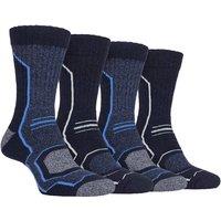 SOCKSHOP Storm Bloc Men's 4 Pack Cushioned Anti Blister Hiking Socks in Navy | Size: 6-11