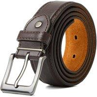 Woodland Leathers Men's Men's Double Stitched 1.25 Leather Lined Belt in Brown | Size: Medium