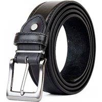 Woodland Leathers Men's Men's Double Stitched 1.25 Leather Lined Belt in Black | Size: Small