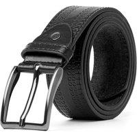 Woodland Leathers Men's Leather Lined 1.5 Belt, Decorative Pattern in Black | Size: Large