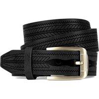Woodland Leathers Men's Men's Leather Lined 1.25 Engraved Belt, Brass Buckle in Black | Size: XL