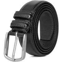 Woodland Leathers Men's Men's Genuine Leather Classic Belt 1.25 Inch in Black | Size: Large