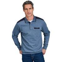 Pegasus Men's Long-Sleeve Lightweight Super Soft Fleece Polo Collar Sweatshirt in Blue | Size: 44