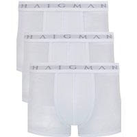 Haigman Men's Men's 3 Pack Cotton Stretch Modern Trunks in White | Size: Small