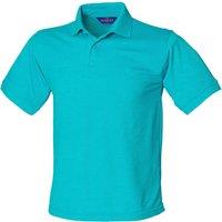 Henbury Men's Short Sleeved 65 35 Pique Polo Shirt in Turquoise | Size: 2XL