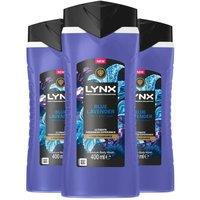 Lynx Men's Blue Lavender Body Wash with 12H Freshness for Men, 400ml, 3 Pack in Purple