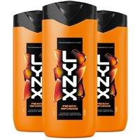 Lynx Men's Peach Infusion Body Wash with 12H Freshness for Men, 400ml 3 Pack in Orange