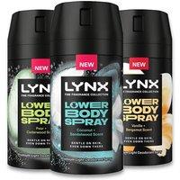 Lynx Men's Lower Body Spray Bundle Coconut Sandal |Pear Cedar |Vanilla Bergamot 100ml in Black