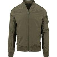 Build Your Brand Men's Bomber Jacket in Olive | Size: Small