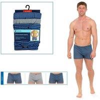 Tom Franks Men's Patterned Jersey Boxer Shorts (3 Pairs) in Blue | Size: Medium