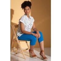 Klass. Women's Embellished Pull On Cropped Trousers in Bright Blue | Size: 22