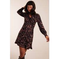 Blue Vanilla Women's High Neck Keyhole Mini Dress in Black | Size: 14