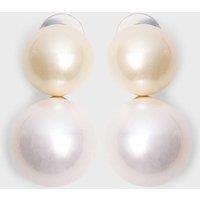 Public Desire Women's Double Pearl Drop Stud Earrings White