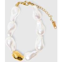 Public Desire Women's Gold Plated Adjustable Pearl Bracelet