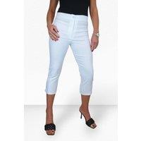 Paulo Due Women's Cropped Capri Stretch Trousers in White | Size: 18