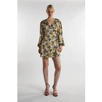 Shnoo Women's Wrap Mini-Dress in Yellow | Size: 10