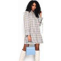 Shnoo Women's Tiered Mini Dress with Neck Ruffle | Size: 12