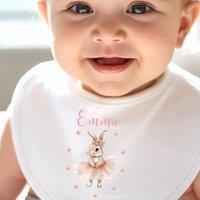 Aye Do Gifts Women's Personalised Ballet Bunny Baby Outfit - Bib in White