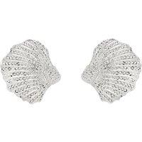 Gold Trip Women's Vintage Seashell Clip-On Earrings in Silver