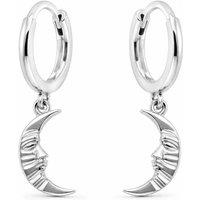 Gold Trip Women's Crescent Moon Huggies in Silver