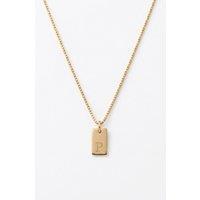 Serla Women's Initial Pendant Gold Plated Necklace Letter P