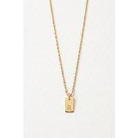 Serla Women's Initial Pendant Gold Plated Necklace Letter R