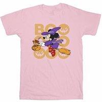 Disney Women's Boo Minnie Mouse Witch Cotton Boyfriend T-Shirt in Baby Pink | Size: 4XL