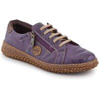 Pavers Women's Loretta Leather Trainers in Purple | Size: 6