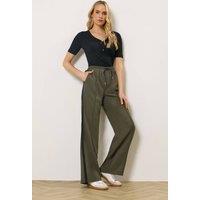 Long Tall Sally Women's Tall Side Stripe Trousers in Dark Green | Size: 16XL