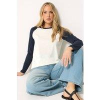 Long Tall Sally Women's Tall Raglan Cotton T-Shirt in Off-White | Size: 22-24