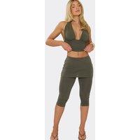 EGO Women's Capri Mid Rise Capri Leggings in Olive | Size: 10