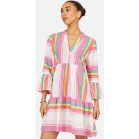 Yumi Women's Cotton Printed Tunic in Natural White | Size: 12