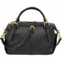 House of Leather Women's Leather Satchel Handbag Freya in Black