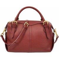 House of Leather Women's Leather Satchel Handbag Freya in Red