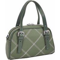 House of Leather Women's Leather Satchel Handbag Quilted Stitch Design Anya in Green