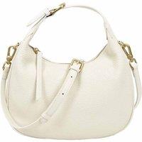 House of Leather Women's Leather Oval Shoulder Bag Hobo Dakotaa in White