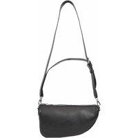 House of Leather Women's Real Leather Crossbody Bag Half-Moon Style Agnes in Black