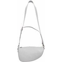 House of Leather Women's Real Leather Crossbody Bag Half-Moon Style Agnes in Light Grey