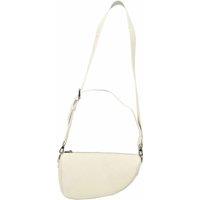House of Leather Women's Real Leather Crossbody Bag Half-Moon Style Agnes in White