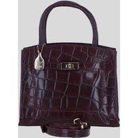 Ashwood Leather Women's Genuine Leather Structured Handbag with Detachable Crossbody Strap in Wine