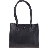 Ashwood Leather Women's Vegetable Tanned Real Leather Two Section With Mid Purse Bag in Navy