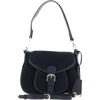 Ashwood Leather Women's 'Prestigio Puro' Soft Suede Leather Shoulder Crossbody Bag in Navy