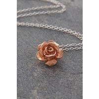 Otis Jaxon London Women's Sterling Silver Rose Pendant Necklace in Rose Gold