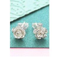 Otis Jaxon London Women's Rose Flower Sterling Silver Stud Earrings