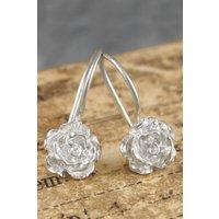 Otis Jaxon London Women's Rose Flower Sterling Silver Drop Earrings