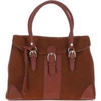 Ashwood Leather Women's 'Onda Opulenta' Flap Over Soft Suede Leather Tote Bag in Tan