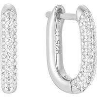 Gold Trip Women's Crystal U Hoop Earrings in Silver