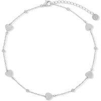 Gold Trip Women's Hearts Satellite Anklet in Silver