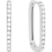 Gold Trip Women's Large Crystal U Hoop Earrings in Silver