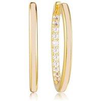 Gold Trip Women's Large Nude Enamel Hoop Earrings in Gold